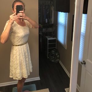 Cream knee length summer dress